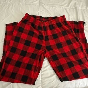Buffalo plaid fleece pants